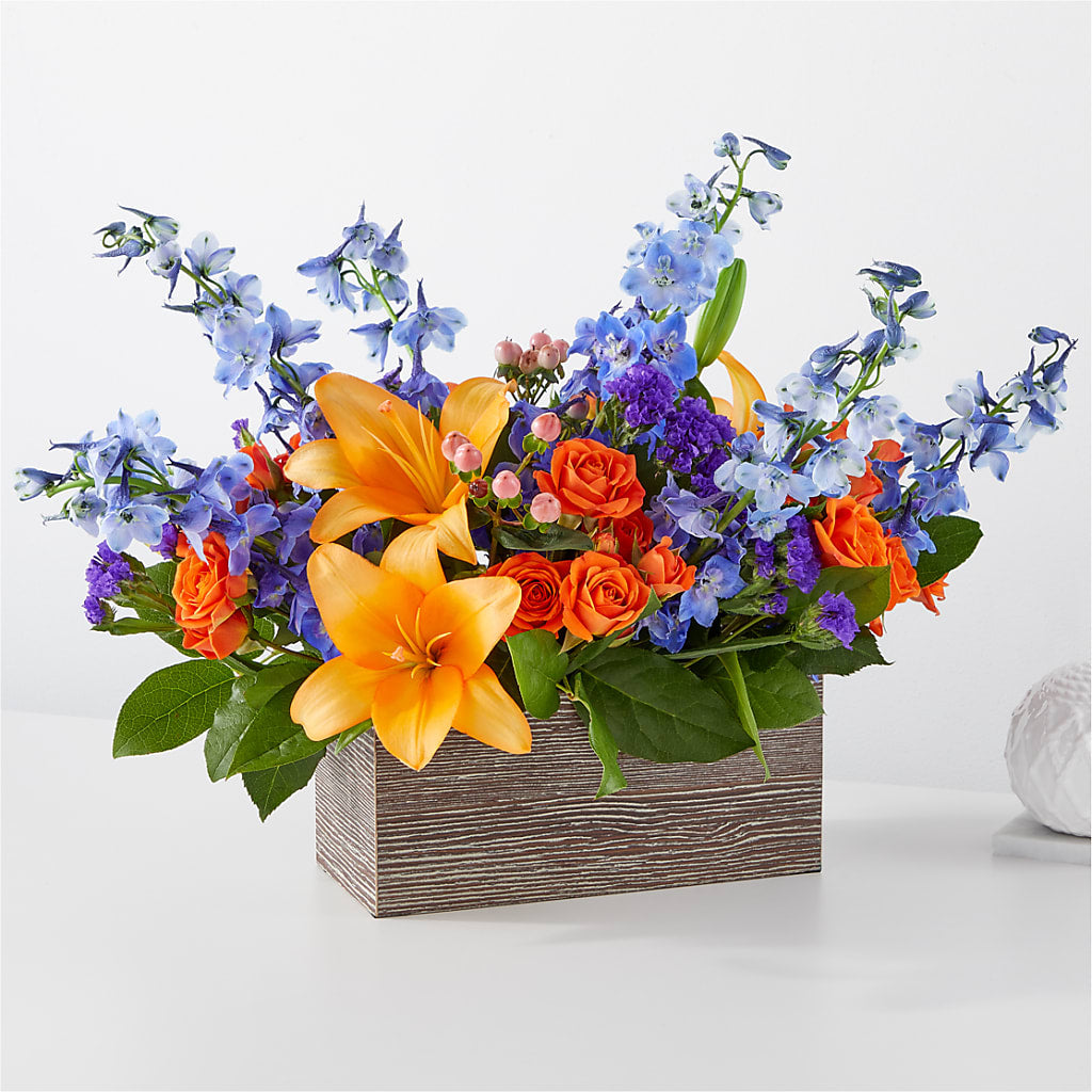 Radiant Citrus Box Bouquet – GOD'S GARDEN FLOWER SHOP, Lancaster CA