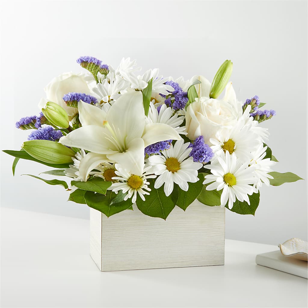 Beyond Blue Box Bouquet – GOD'S GARDEN FLOWER SHOP, Lancaster CA