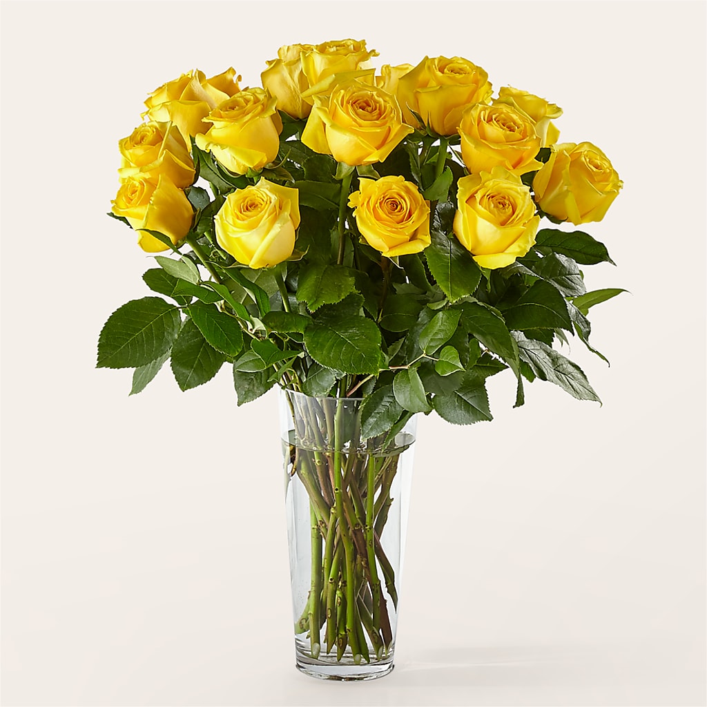 Long Stem Yellow Rose Bouquet – GOD'S GARDEN FLOWER SHOP, Lancaster CA