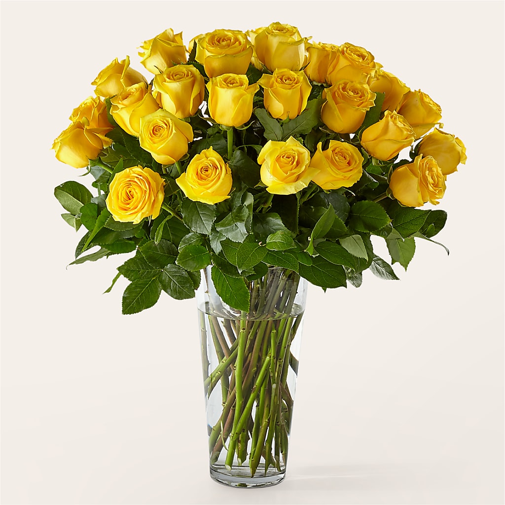 Long Stem Yellow Rose Bouquet – GOD'S GARDEN FLOWER SHOP, Lancaster CA