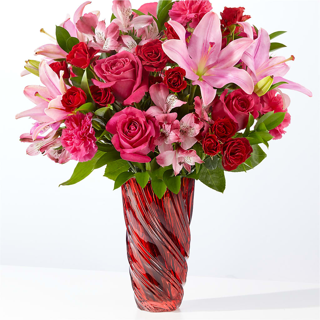 In Love Bouquet with Luxe Swirl Vase – GOD'S GARDEN FLOWER SHOP, Lancaster CA