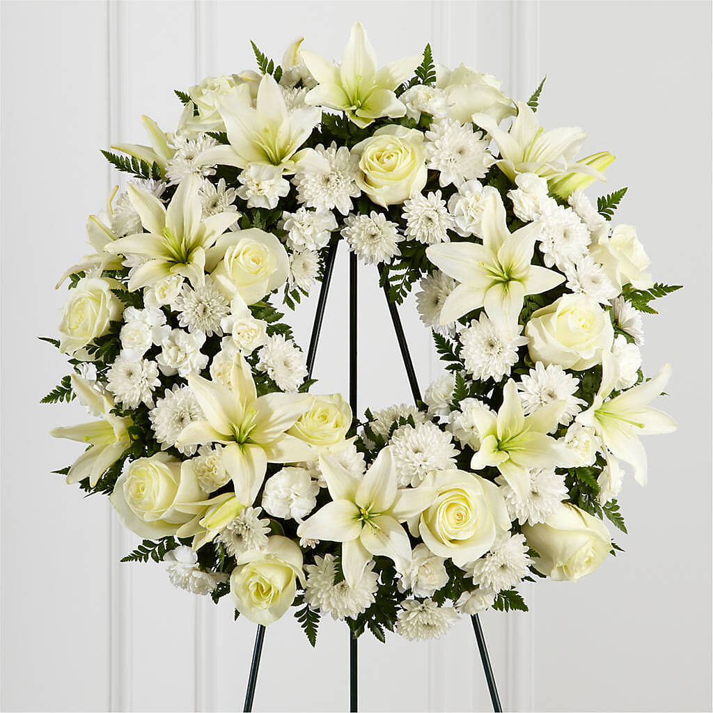 Treasured Tribute Wreath – GOD'S GARDEN FLOWER SHOP, Lancaster CA