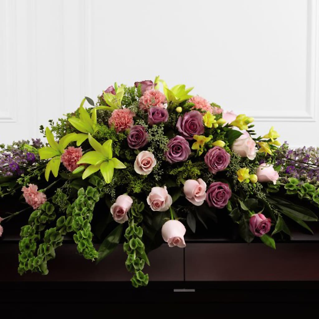 Forever Beloved Casket Spray – GOD'S GARDEN FLOWER SHOP, Lancaster CA