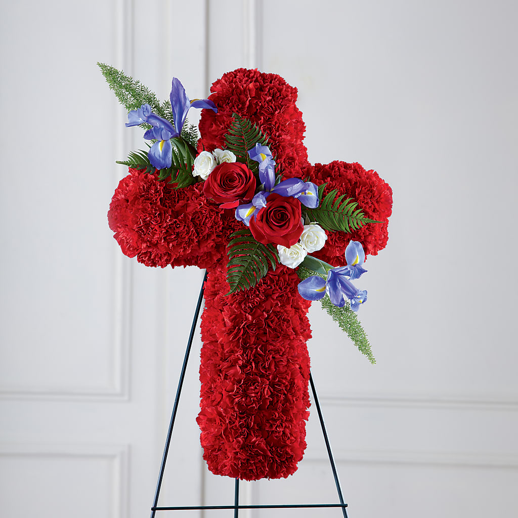 Faithful Hero Floral Cross – GOD'S GARDEN FLOWER SHOP, Lancaster CA