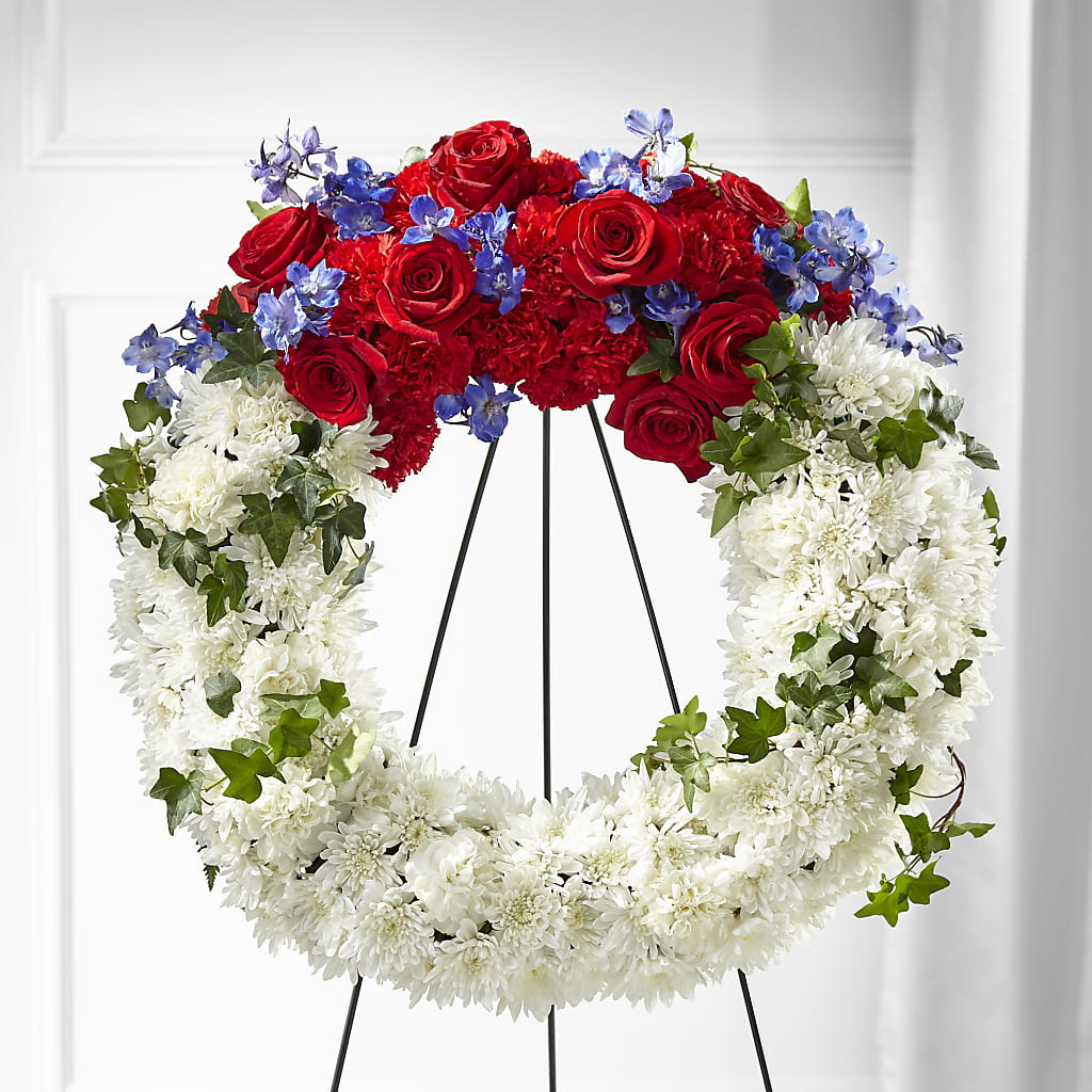 Patriotic Passion Wreath – GOD'S GARDEN FLOWER SHOP, Lancaster CA
