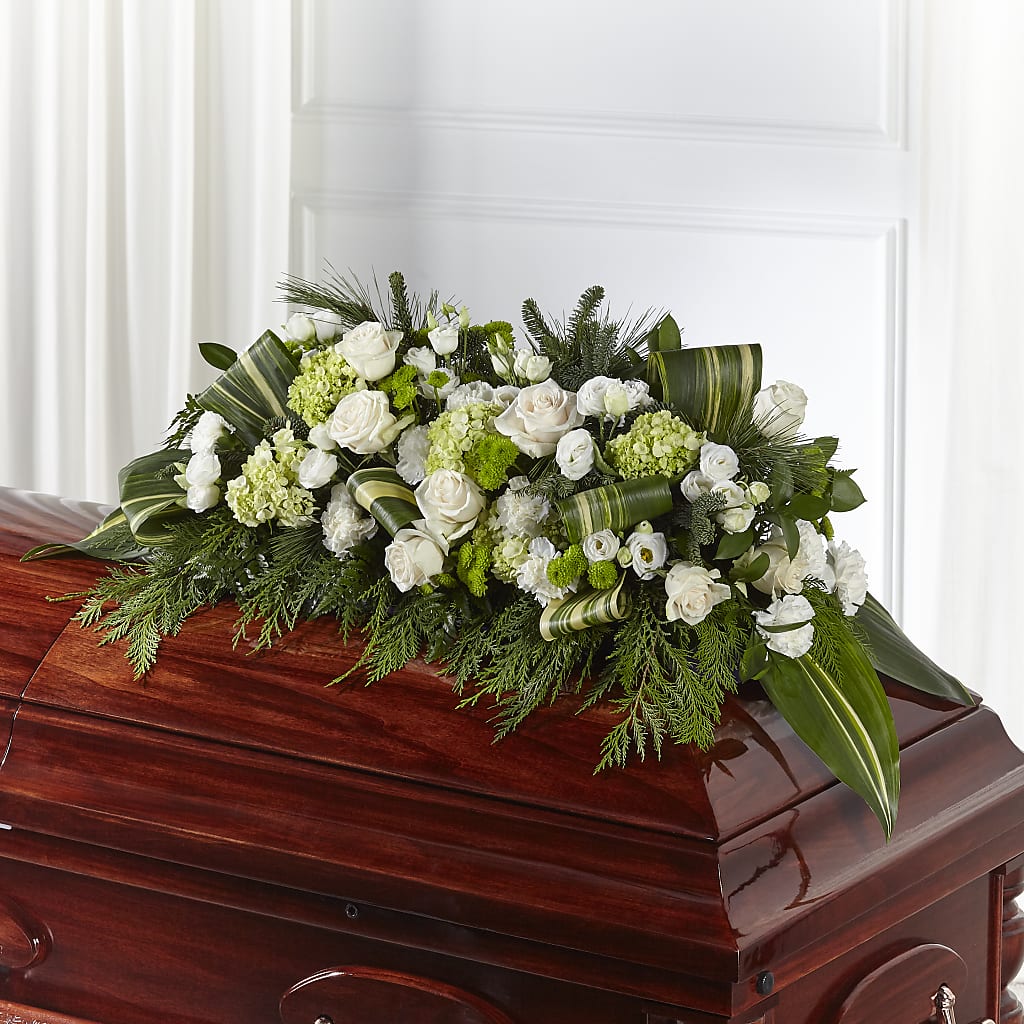 Hopeful Gesture Casket Spray – GOD'S GARDEN FLOWER SHOP, Lancaster CA