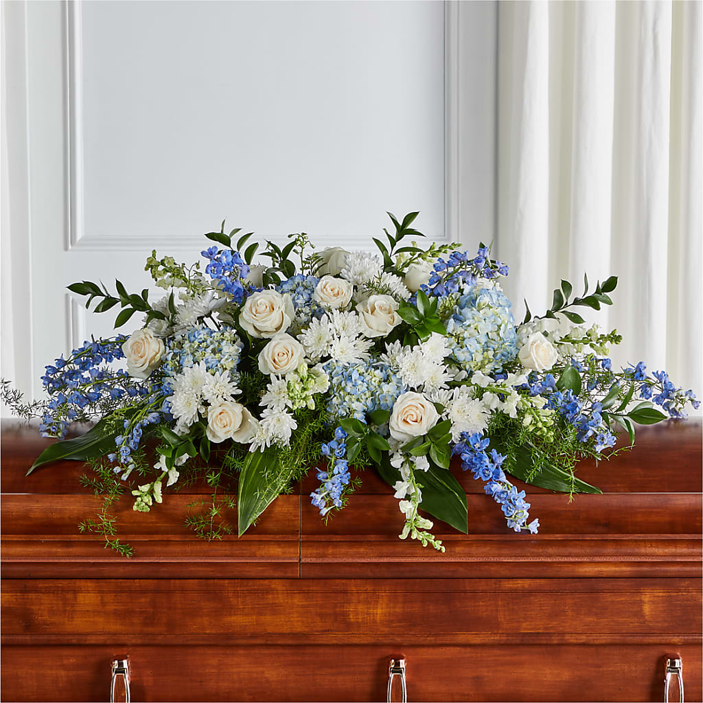Timeless Essence Casket Spray – GOD'S GARDEN FLOWER SHOP, Lancaster CA
