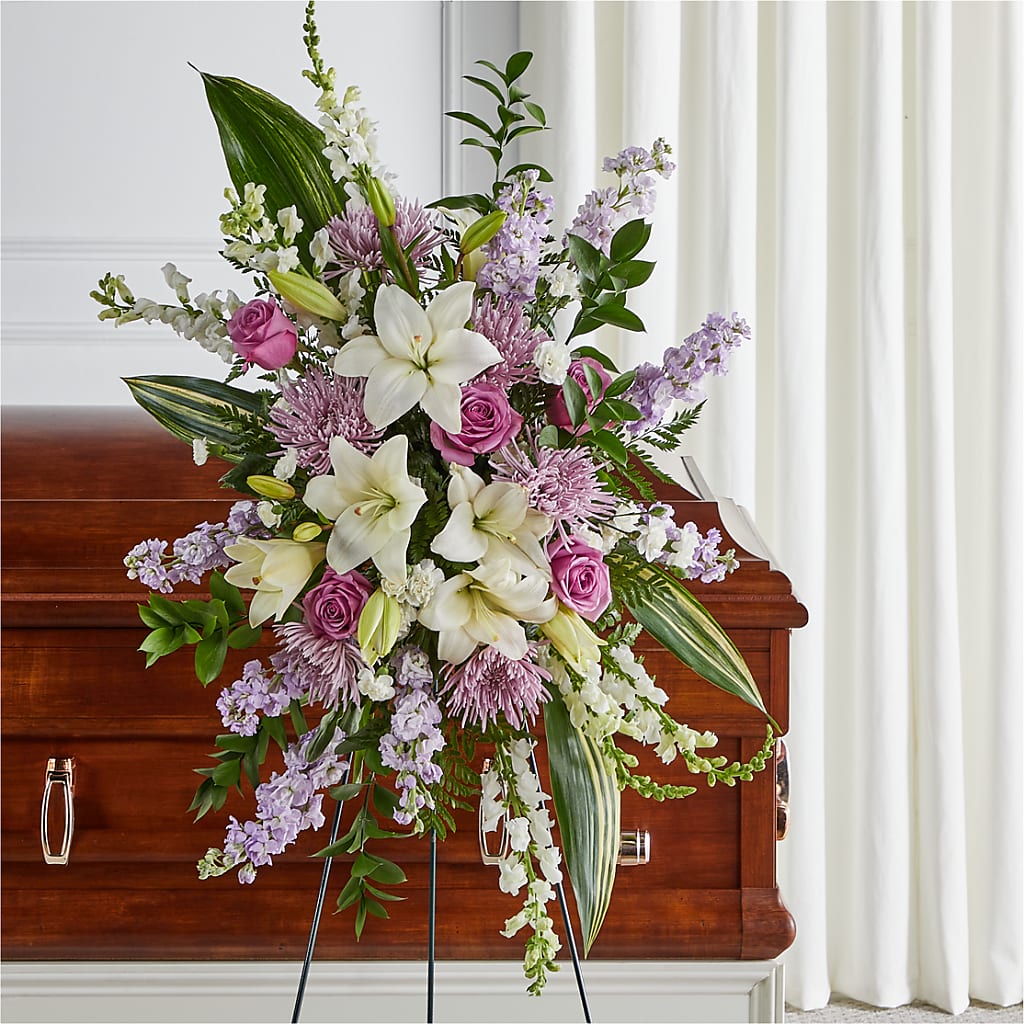 Grateful Hearts Standing Spray – GOD'S GARDEN FLOWER SHOP, Lancaster CA