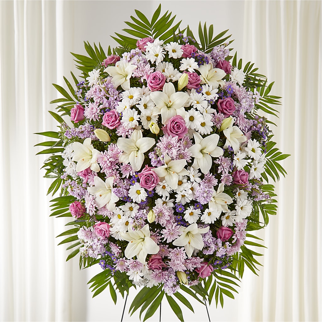 Surrounded by Love Standing Spray – GOD'S GARDEN FLOWER SHOP, Lancaster CA