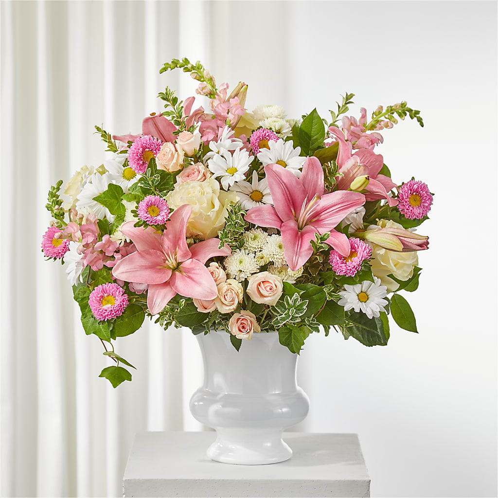 Empathetic Blooms Urn Arrangement – GOD'S GARDEN FLOWER SHOP, Lancaster CA