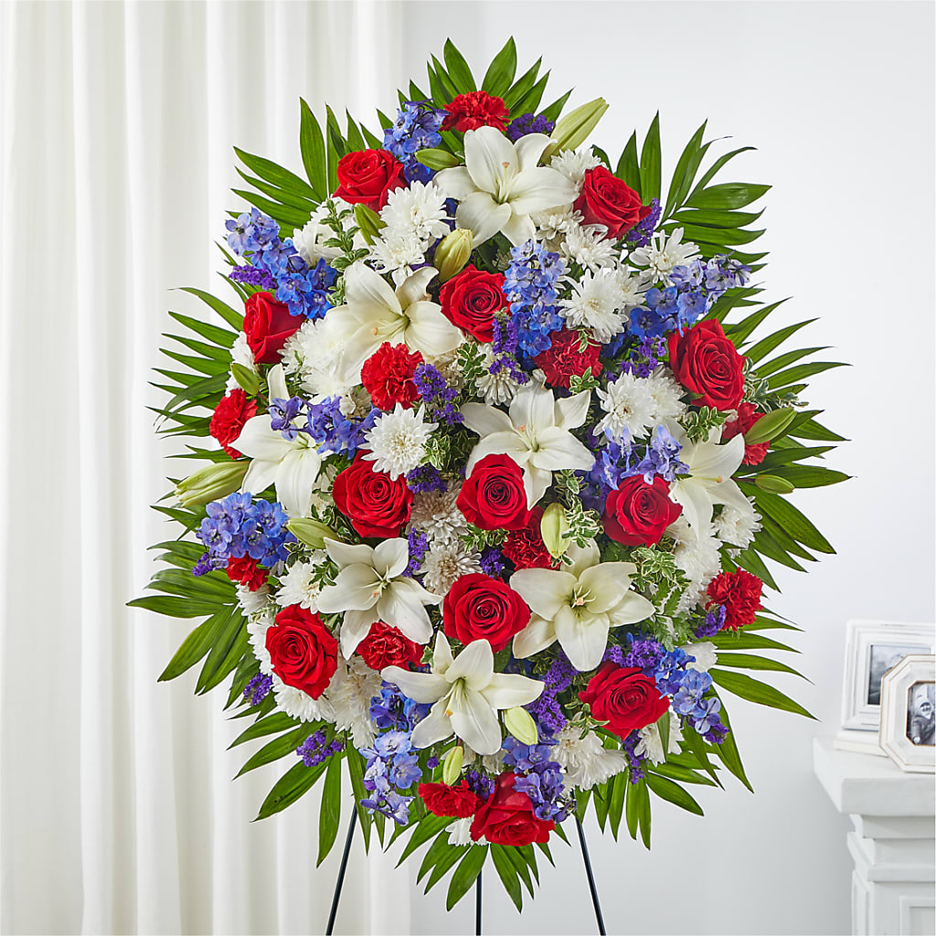 Cherished Service Standing Spray – GOD'S GARDEN FLOWER SHOP, Lancaster CA