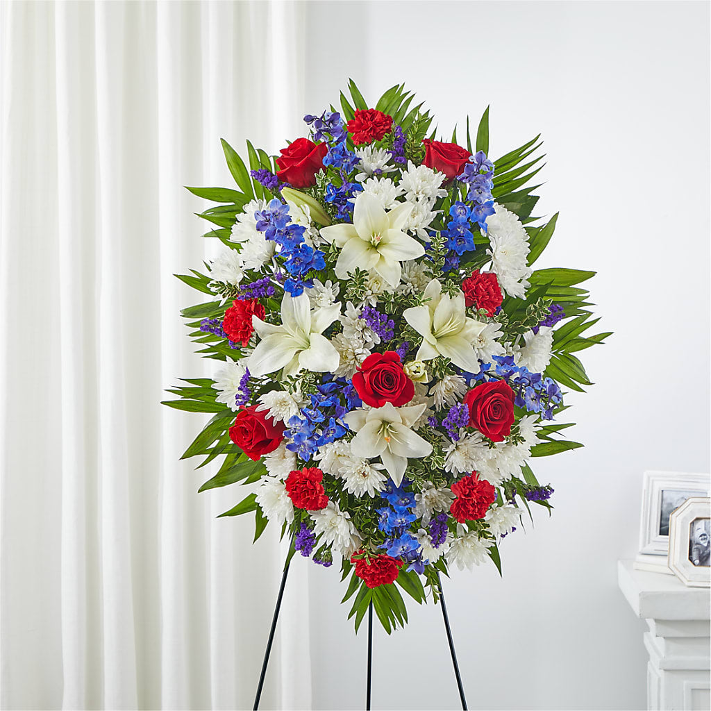 Cherished Service Standing Spray – GOD'S GARDEN FLOWER SHOP, Lancaster CA