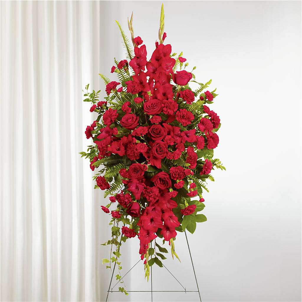 From the Heart Standing Spray – GOD'S GARDEN FLOWER SHOP, Lancaster CA