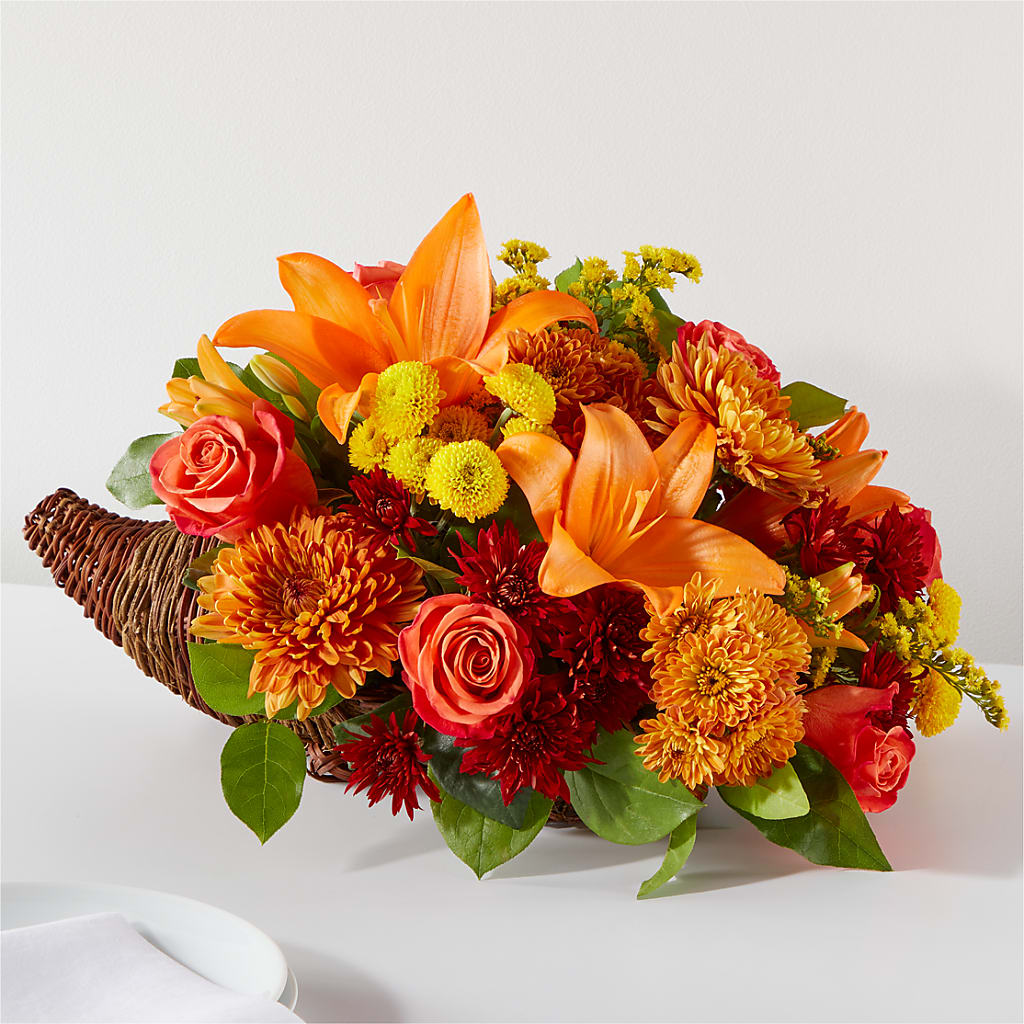 Bouquet of Blessings Cornucopia – GOD'S GARDEN FLOWER SHOP, Lancaster CA