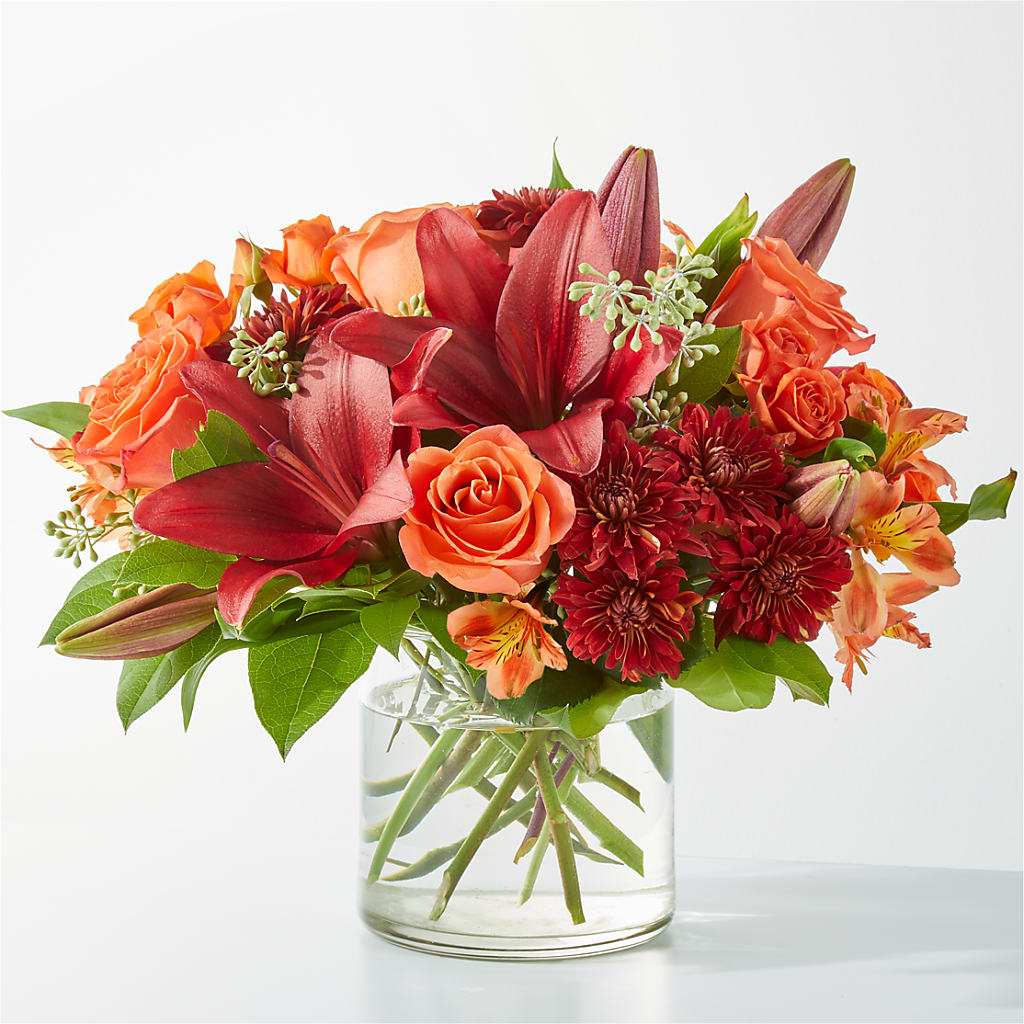 Crimson Leaves Bouquet – GOD'S GARDEN FLOWER SHOP, Lancaster CA