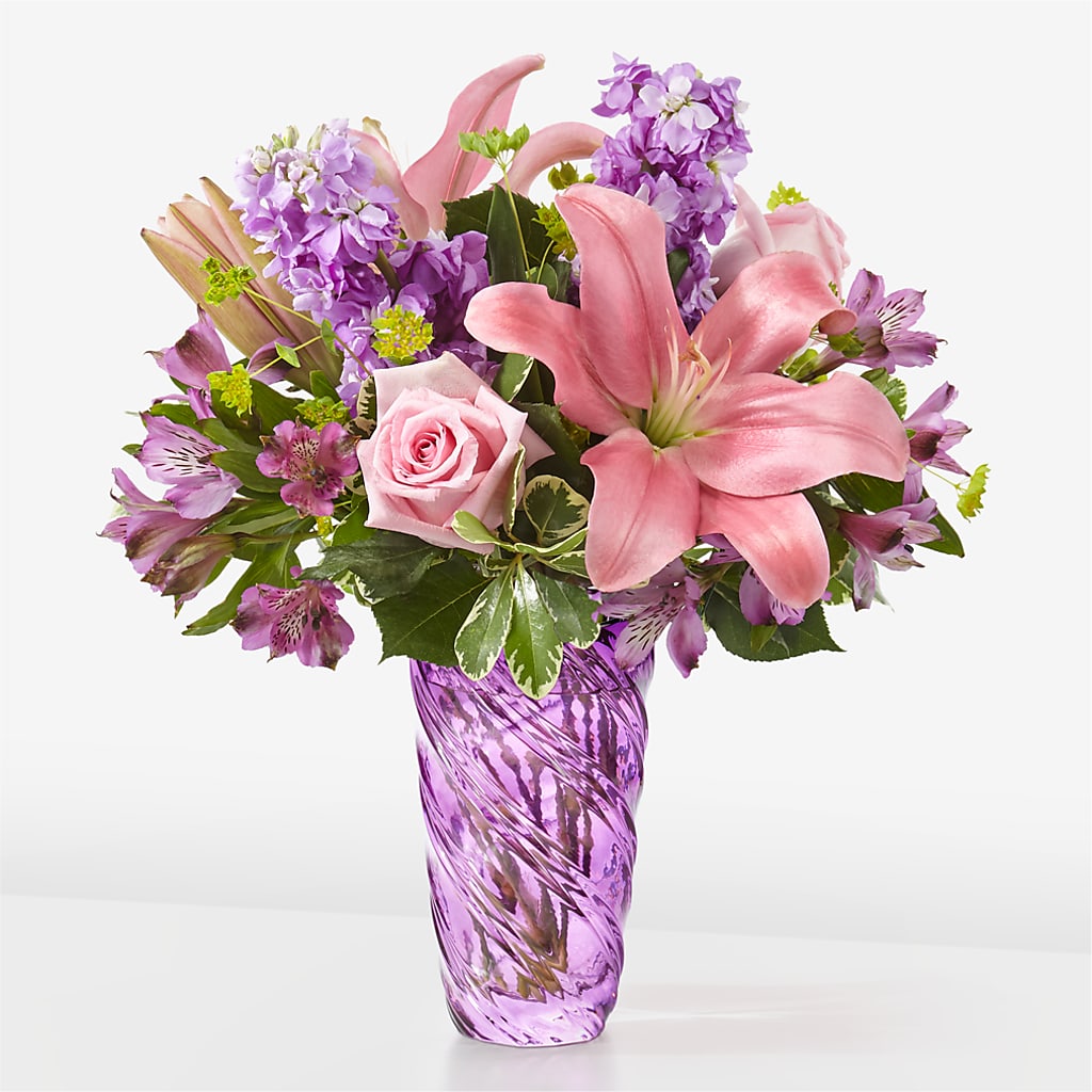 Precious Petals Bouquet with Luxe Swirl Vase – GOD'S GARDEN FLOWER SHOP, Lancaster CA