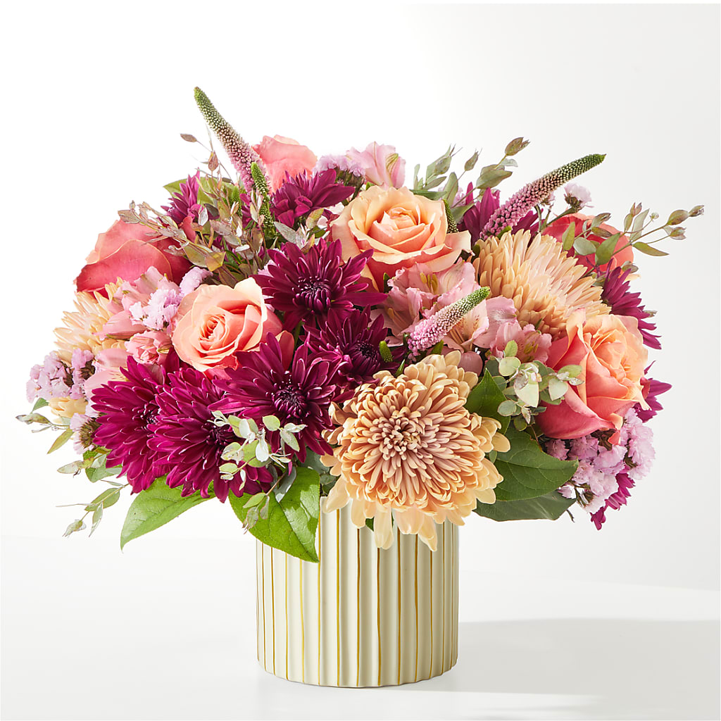 Berry Cobbler Bouquet with Ivory Vase – GOD'S GARDEN FLOWER SHOP, Lancaster CA