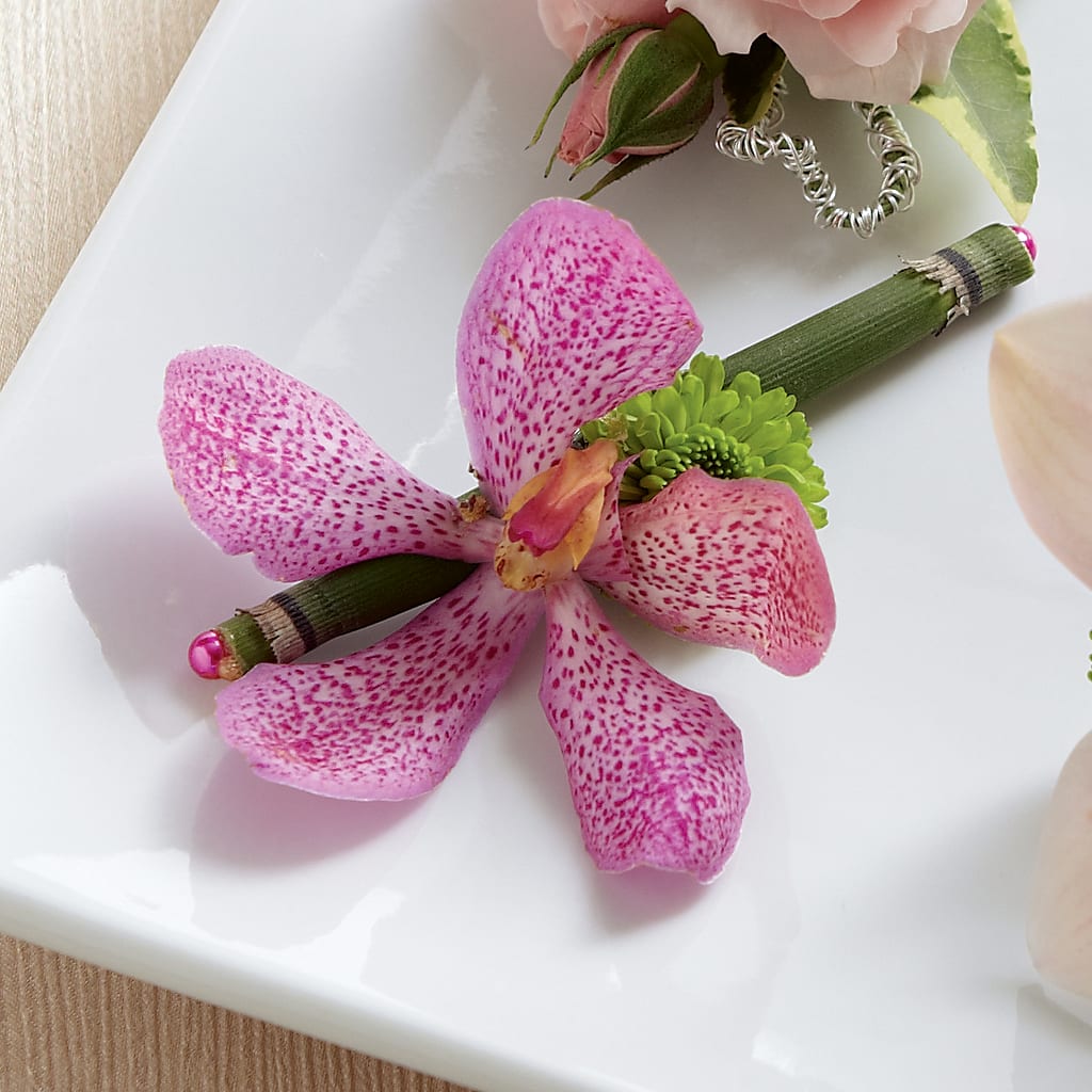 Pink Mokara Boutonniere – GOD'S GARDEN FLOWER SHOP, Lancaster CA