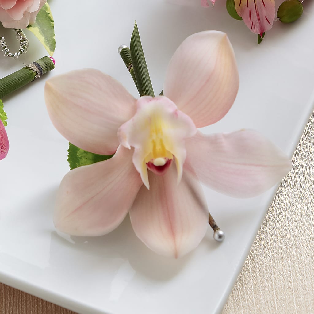Pink Cymbidium Boutonniere – GOD'S GARDEN FLOWER SHOP, Lancaster CA