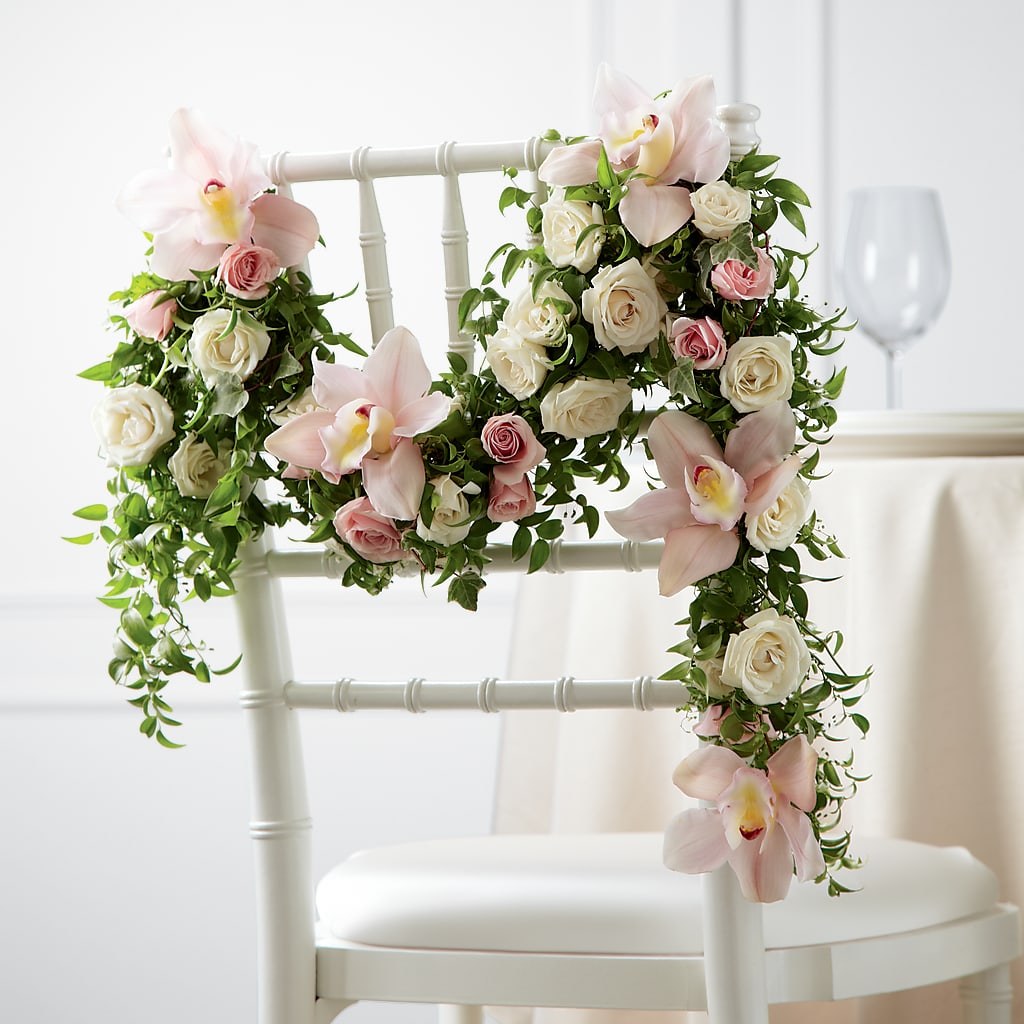 Orchid Rose Chair Décor – GOD'S GARDEN FLOWER SHOP, Lancaster CA