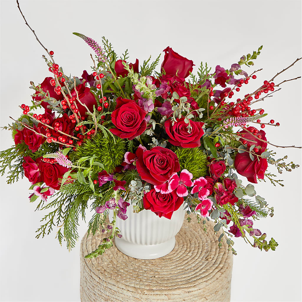 Big Red Bow Bouquet – GOD'S GARDEN FLOWER SHOP, Lancaster CA