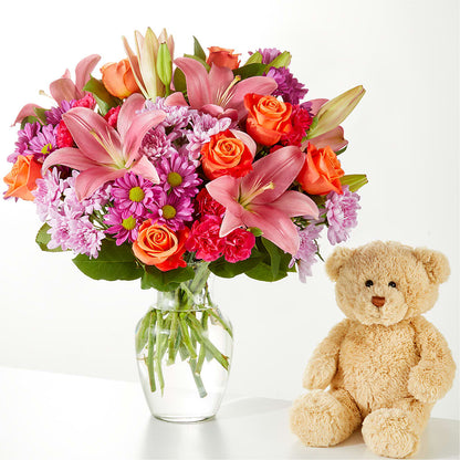 One and Only Bouquet and Bear Bundle – GOD'S GARDEN FLOWER SHOP, Lancaster CA