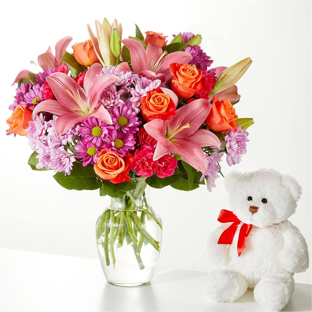 One and Only Bouquet and Bear Bundle – GOD'S GARDEN FLOWER SHOP, Lancaster CA