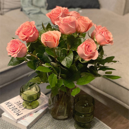 Long Stem Pink Rose Bouquet – GOD'S GARDEN FLOWER SHOP, Lancaster CA