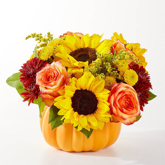 Golden Gourd Pumpkin Bouquet – GOD'S GARDEN FLOWER SHOP, Lancaster CA