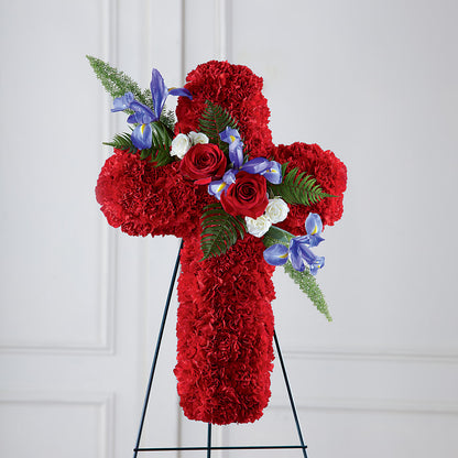 Faithful Hero Floral Cross – GOD'S GARDEN FLOWER SHOP, Lancaster CA