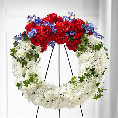 Patriotic Passion Wreath – GOD'S GARDEN FLOWER SHOP, Lancaster CA