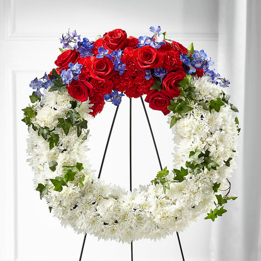 Patriotic Passion Wreath – GOD'S GARDEN FLOWER SHOP, Lancaster CA