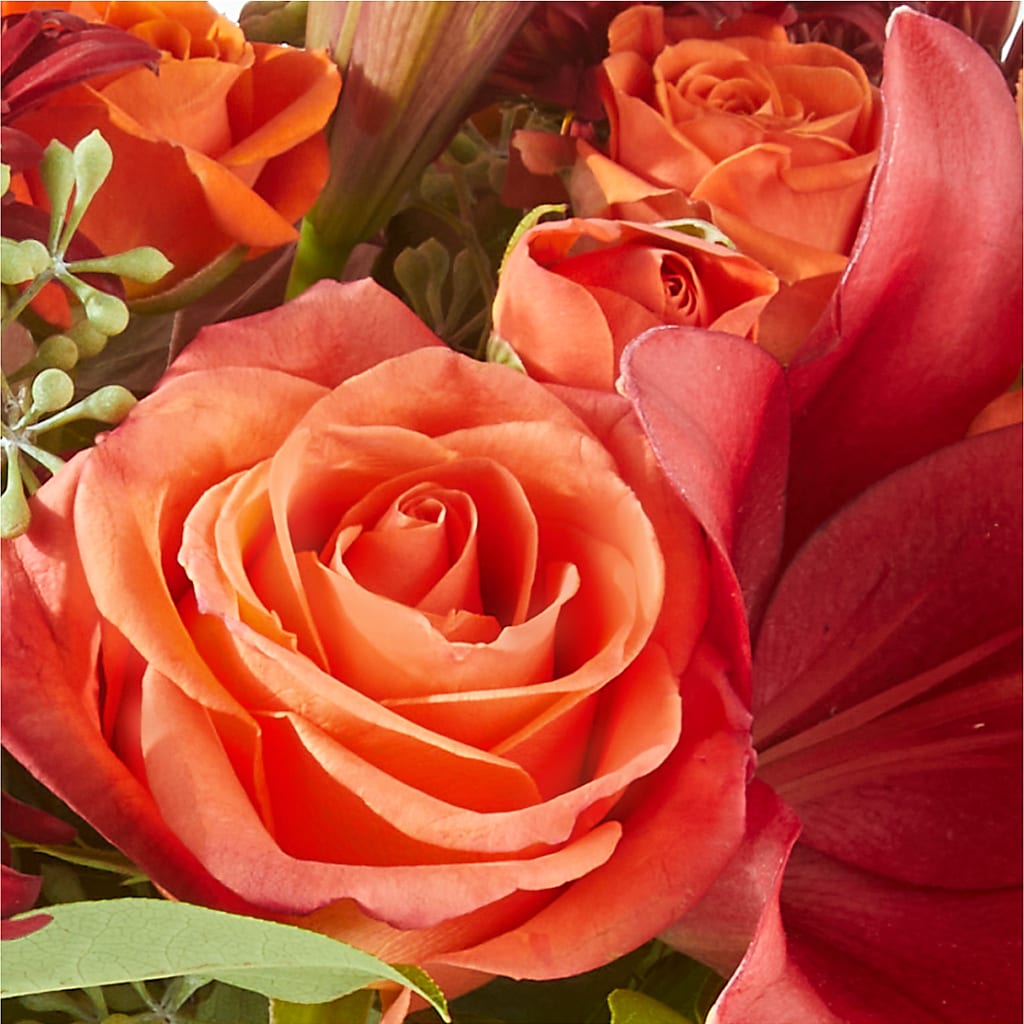 Crimson Leaves Bouquet – GOD'S GARDEN FLOWER SHOP, Lancaster CA