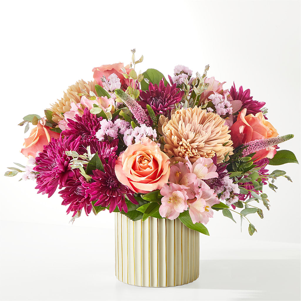 Berry Cobbler Bouquet with Ivory Vase – GOD'S GARDEN FLOWER SHOP, Lancaster CA