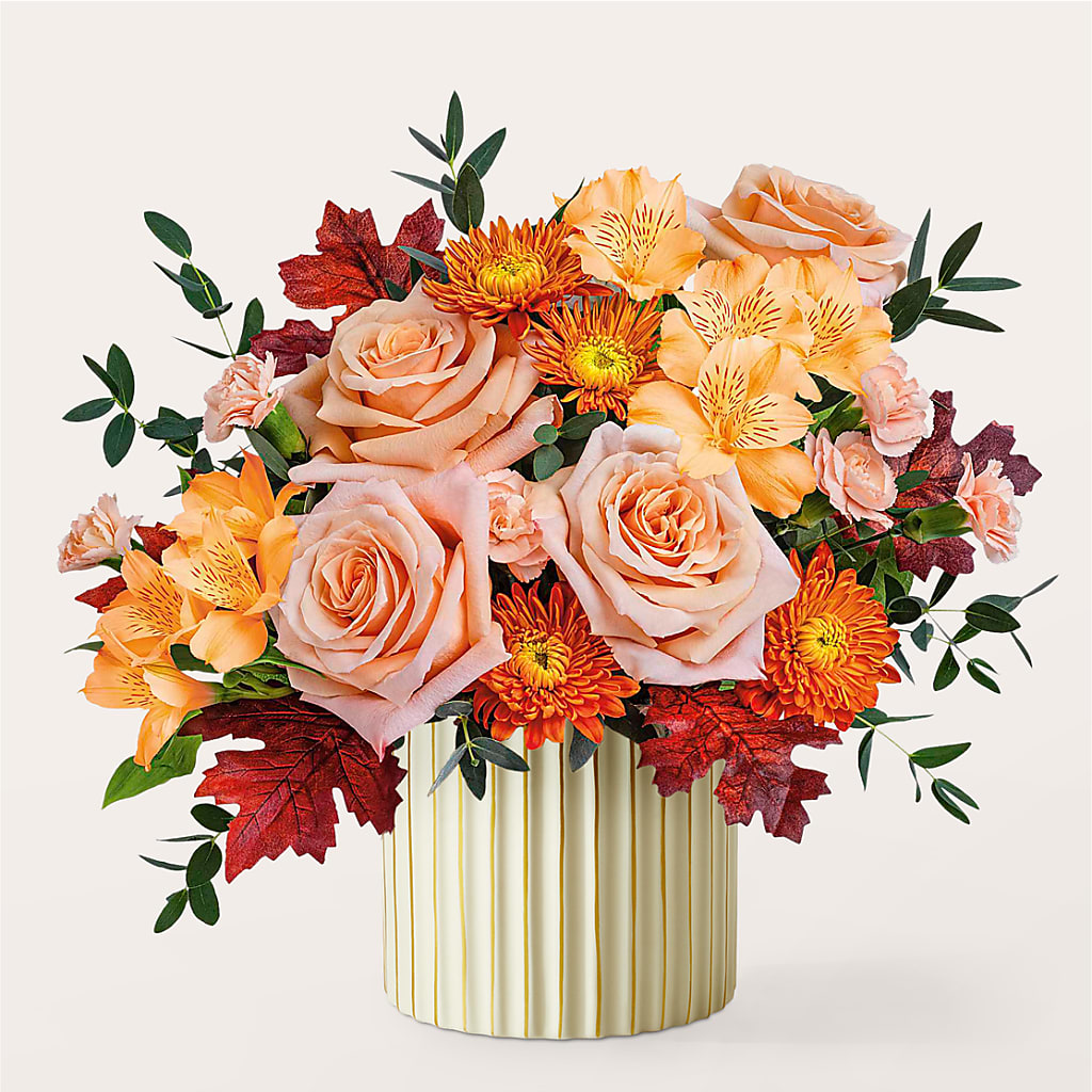 Spiced Latte Bouquet with Ivory Vase – GOD'S GARDEN FLOWER SHOP, Lancaster CA