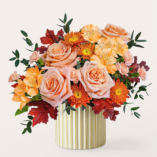 Spiced Latte Bouquet with Ivory Vase – GOD'S GARDEN FLOWER SHOP, Lancaster CA