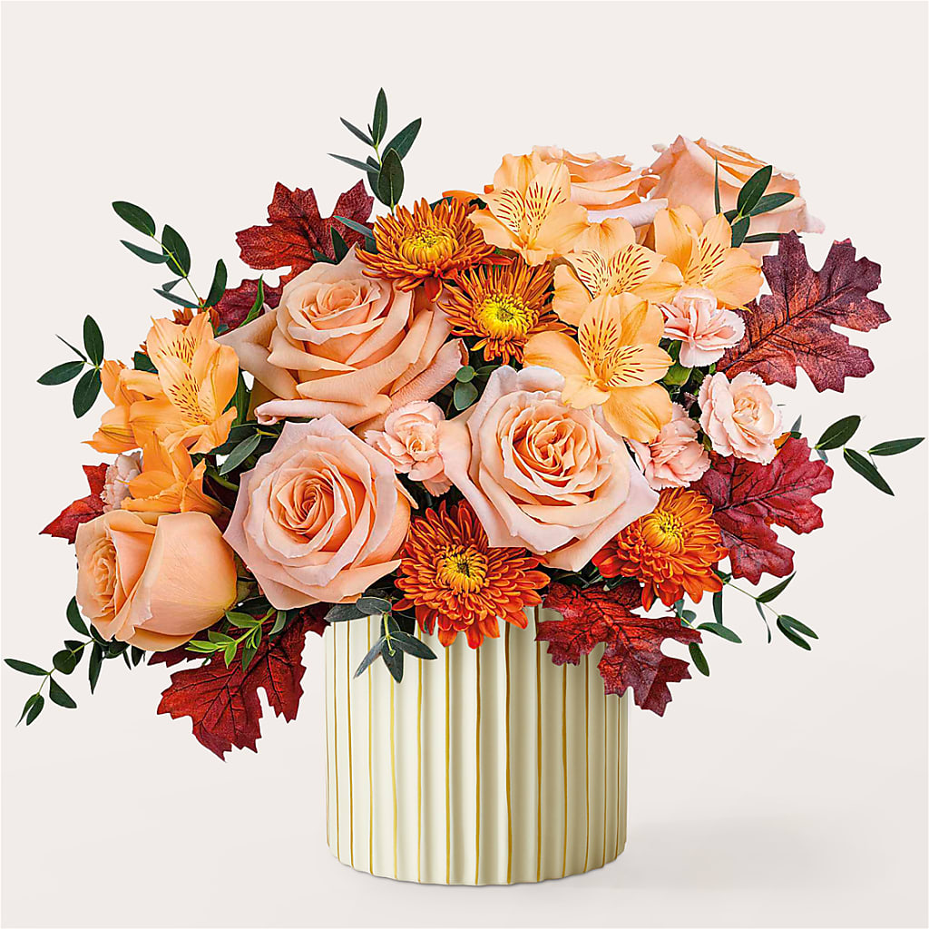 Spiced Latte Bouquet with Ivory Vase – GOD'S GARDEN FLOWER SHOP, Lancaster CA