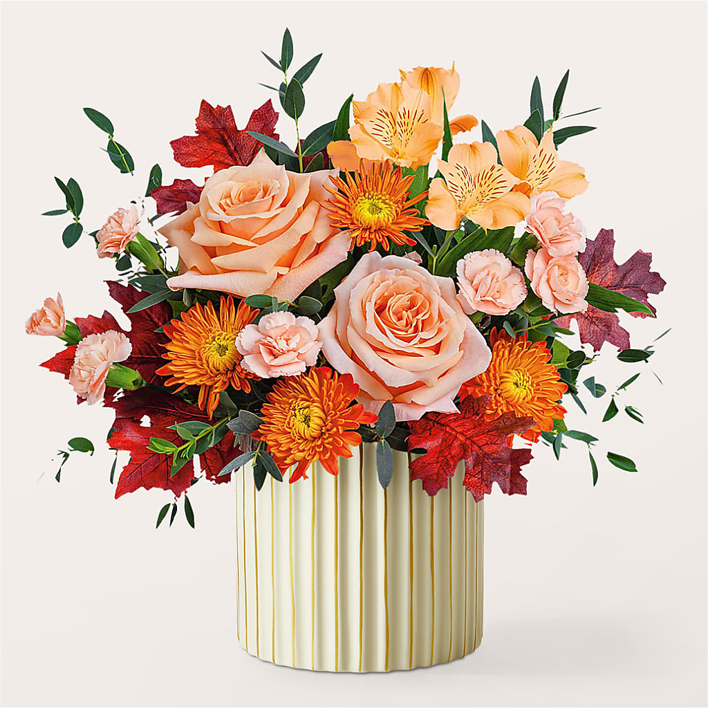 Spiced Latte Bouquet with Ivory Vase – GOD'S GARDEN FLOWER SHOP, Lancaster CA
