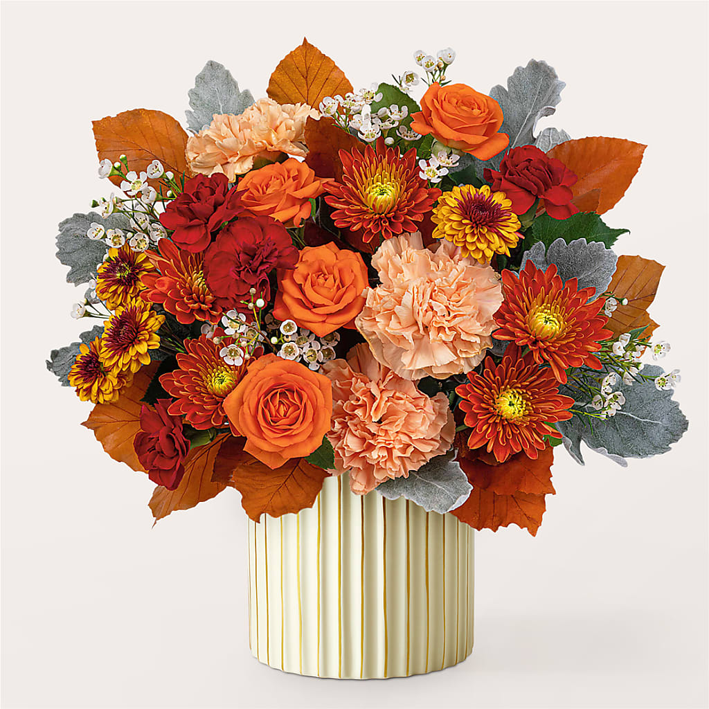 Merlot Bouquet with Ivory Vase – GOD'S GARDEN FLOWER SHOP, Lancaster CA