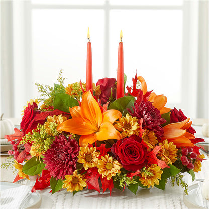Autumn's Embrace Centerpiece – GOD'S GARDEN FLOWER SHOP, Lancaster CA