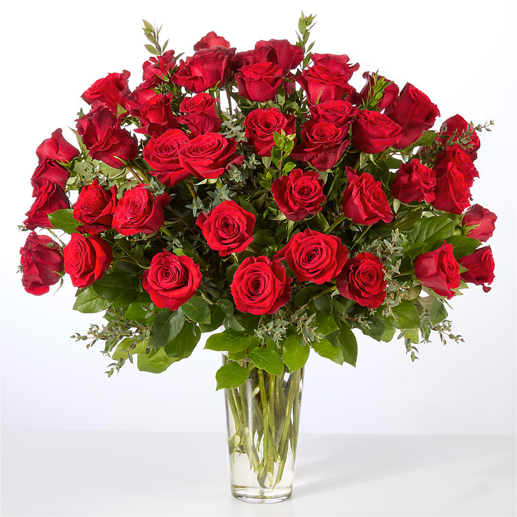 Forever Yours Fifty Stem Red Rose Bouquet – GOD'S GARDEN FLOWER SHOP, Lancaster CA