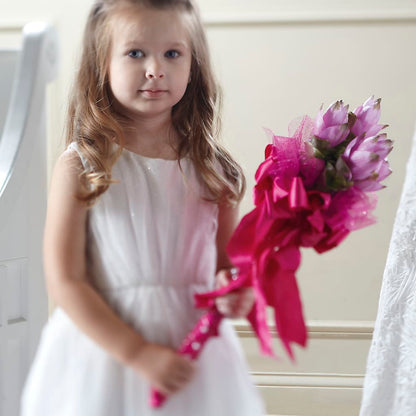 Sparkle Pink Flower Girl Bouquet – GOD'S GARDEN FLOWER SHOP, Lancaster CA